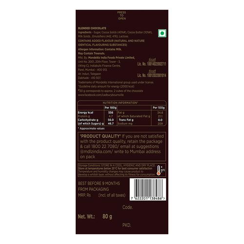 Cadbury Bournville Rich Cocoa Dark Chocolate Bar, 80 g