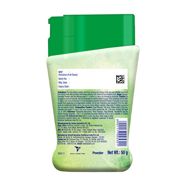 Dermicool Prickly Heat Talcum Powder - Fresh Aloe 50 g