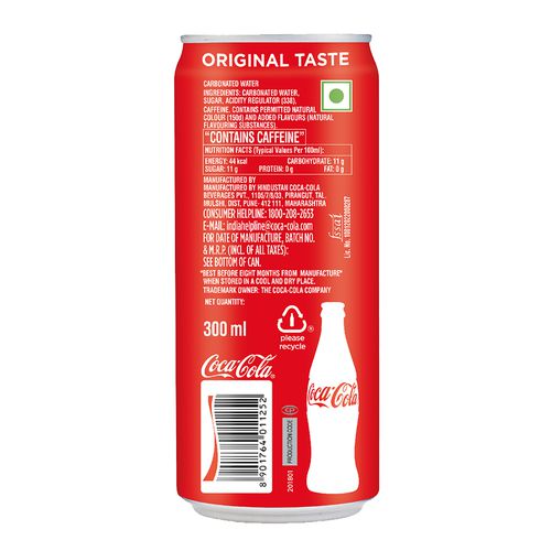 Coca Cola Soft Drink, 300 ml Can