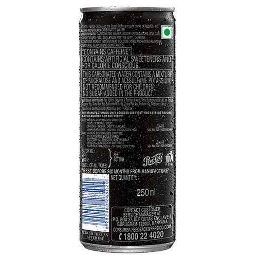 Pepsi Soft Drink - Black, Slim, 250 ml Can