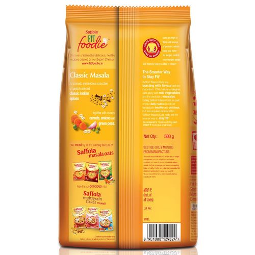 Saffola Masala Oats - Classic Masala, 2x500 g Multipack