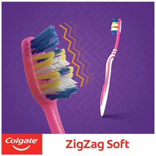 60 Colgate Colgate ZigZag Medium Bristle Toothbrush, 3 pcs Buy 2 Get 1 Free
