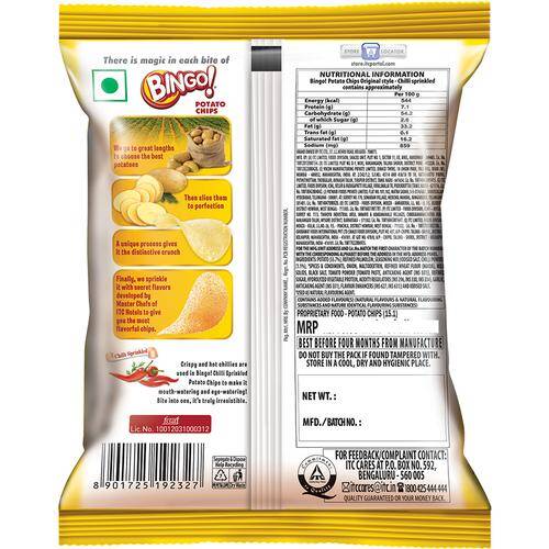 Bingo Potato Chips Original Style- Chilli Sprinkled, 28 g