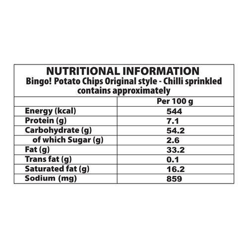 Bingo Potato Chips Original Style- Chilli Sprinkled, 28 g