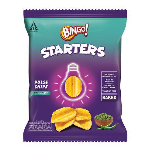 Bingo Starters Pulse Chips - Peppery, 48 g Pouch