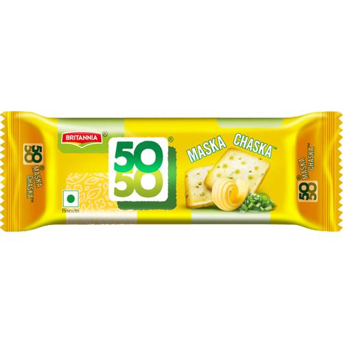Britannia 50-50 Maska Chaska Salted Biscuits, 50 g