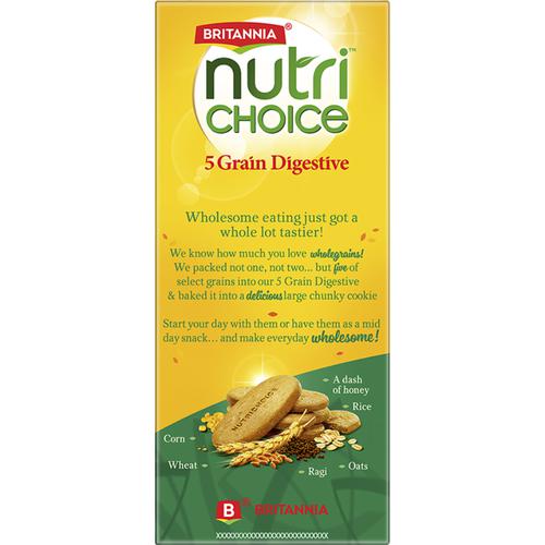 Britannia Nutri Choice 5 Grain Digestive Biscuits, 200 g