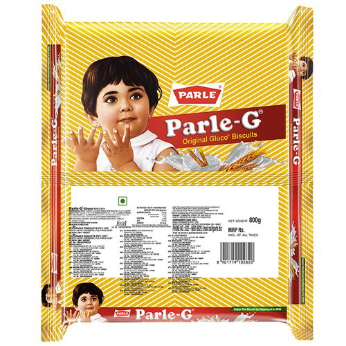 Parle Gluco Biscuits - Parle-G, 800  g Pouch