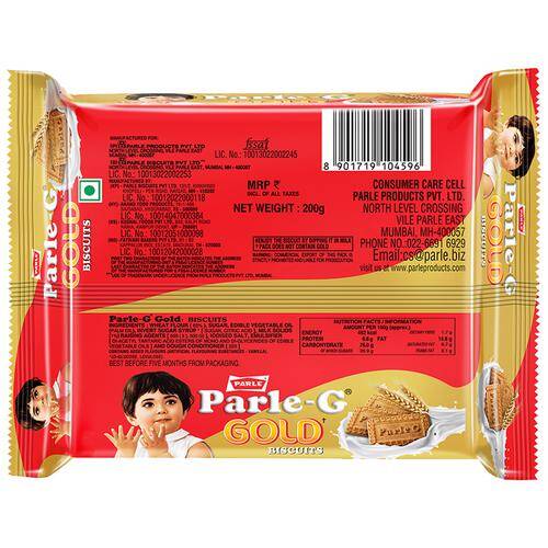 Parle Biscuits - Gluco Gold, 200 g Pouch