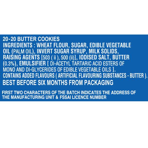 Parle 20-20 Butter Cookies, 45 g Pouch