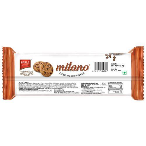 Parle Milano Choco Chip Cookies, 75 g Pouch