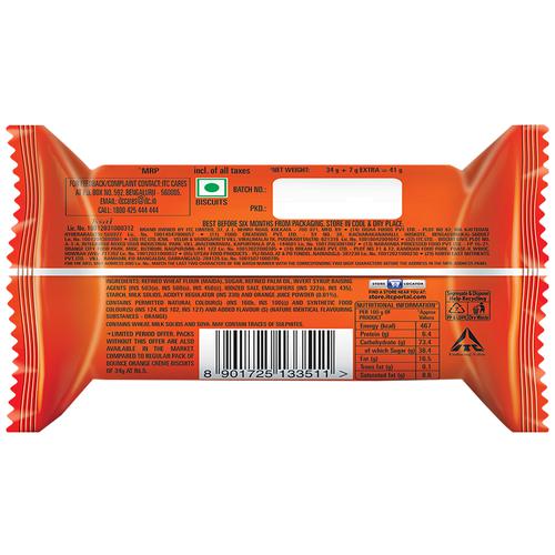 Sunfeast Bounce Biscuits - Orange Creme Cookies, 41 g