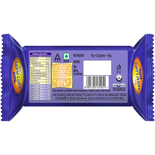 Sunfeast Marie Light Biscuits - Original With Extra Fibre, 85 g Pouch