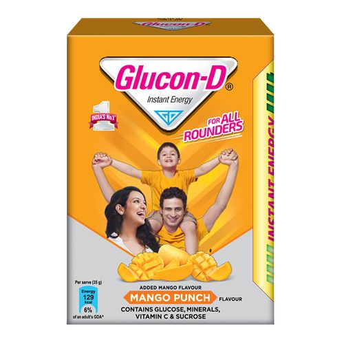 Glucon-D Glucose Based Beverage Mix - Mango, 200 g Carton
