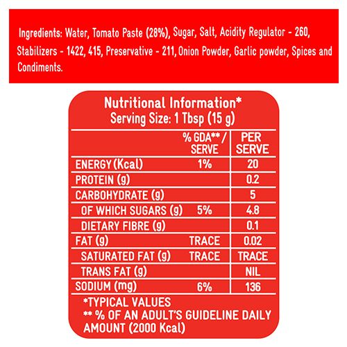 Kissan Fresh Tomato Ketchup, 950 g Pouch