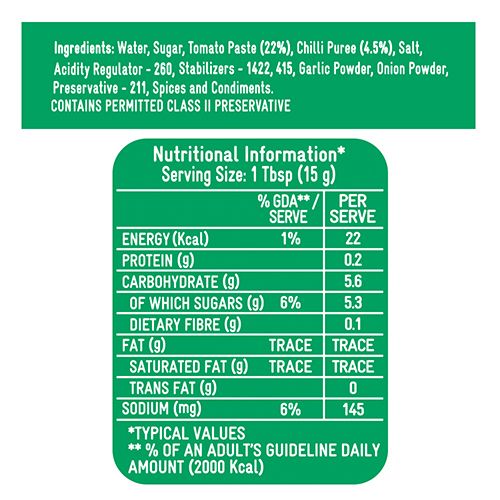 Kissan Twist Chilli Tomato Sauce, 500 g Bottle