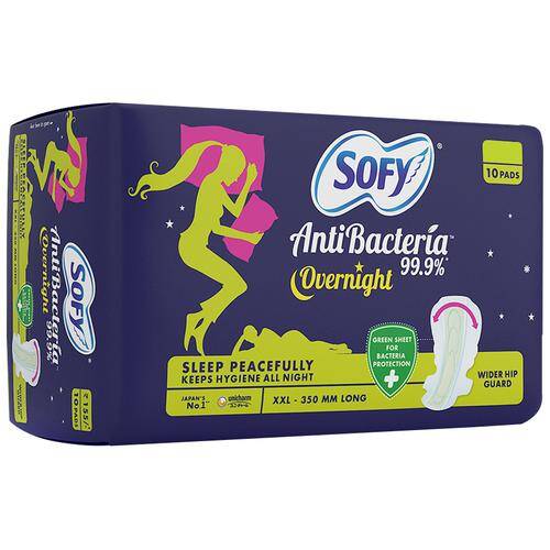 Sofy Antibacteria Overnight Pads - XXL, 10 pcs Pouch