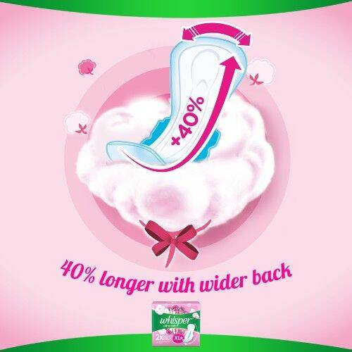 Whisper Sanitary Pads - XL Plus, Ultra Soft, 15 pcs