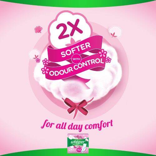 Whisper Sanitary Pads - XL Plus, Ultra Soft, 15 pcs