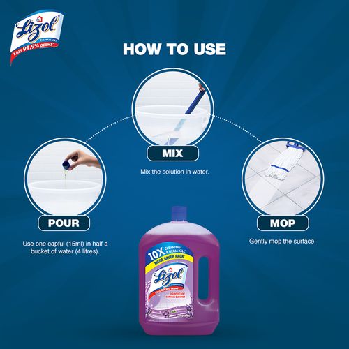 Lizol Disinfectant Surface Cleaner - Lavender, 2 L