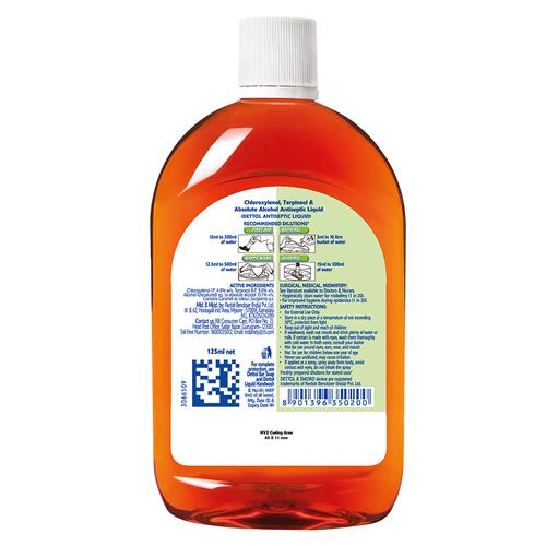 Dettol Antiseptic Liquid - For First Aid, Surface Cleaning, & Personal Hygiene, 125 ml