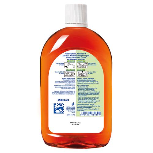Dettol Antiseptic Liquid - For First Aid, Surface Cleaning, & Personal Hygiene, 550 ml