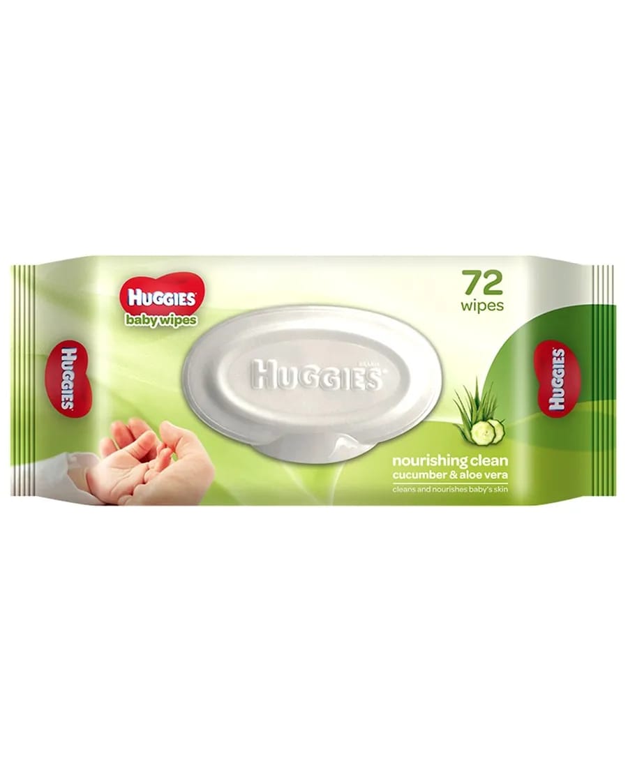 Huggies Baby Wipes - Cucumber & Aloe, 72 Pcs