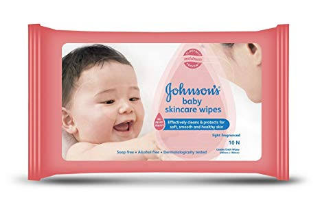 Johnson's Baby skincare wipes, 10 pcs