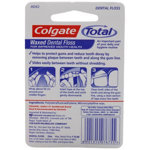 Colgate Toothbrush - Total, Waxed Dental Floss, 1 pc