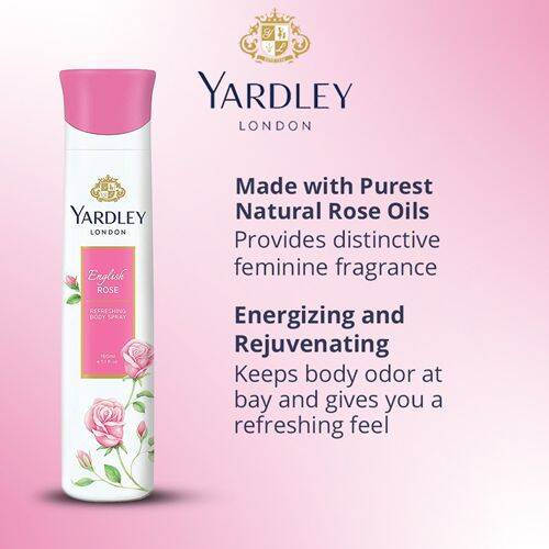 Yardley London English Rose Deodorant - For Women, 150 ml