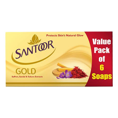 Santoor Gold Soap, 125 gm (Pack of 6)