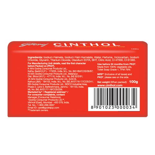 Cinthol Original Bath Soap, 100 g Carton