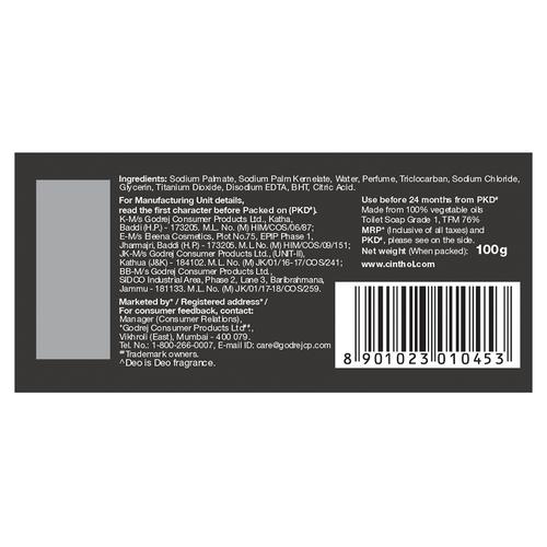 Cinthol Confidence+ Bath Soap, 100 g Pouch