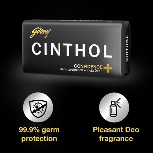 Cinthol Confidence+ Bath Soap, 125 g (Buy 3 Get 75 g Free)