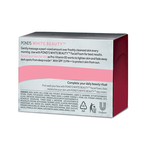 Ponds Fairness Day Cream - White Beauty, Anti-Spot SPF 15, 35 g