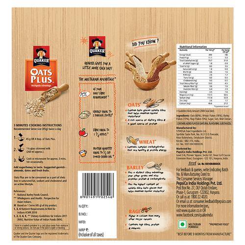Quaker Oats Plus - Multigrain Advantage, 600 g Carton