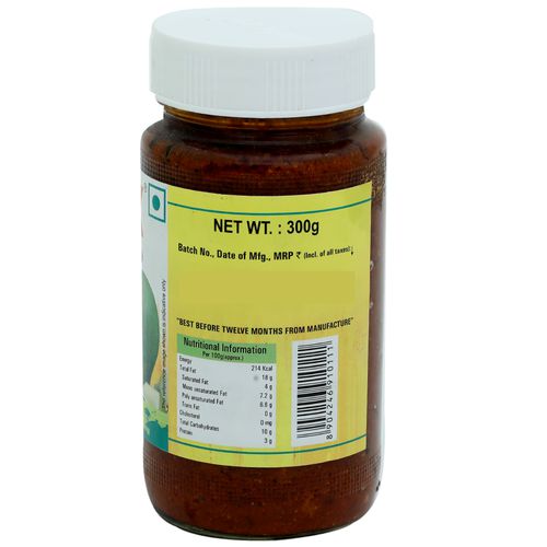 Priya Pickle - Cut Mango (without Garlic), 300 g Bottle