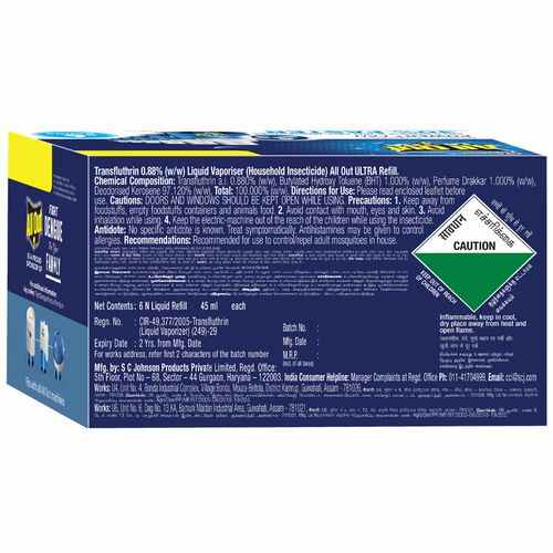 All Out Ultra Power+ Fan, 45 ml (6 Refills Pack)