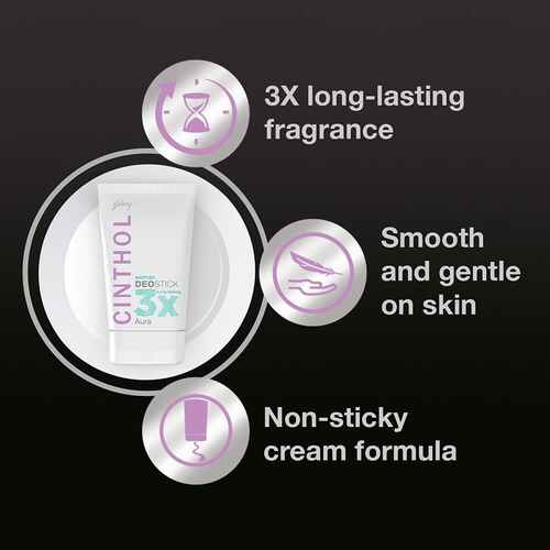 Cinthol Aura - Deostick For Women, Cream Based Deodorant, 40 g