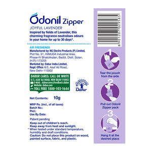 Odonil Zipper Bathroom Air Freshener - Joyful Lavender, 10 g