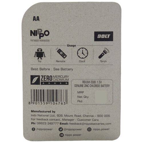 Nippo Batteries - AA, Bolt, 3 pcs