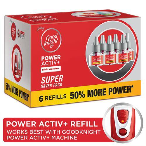 Good knight Power Activ+ - Mosquito Repellent Refill, 270 ml (Pack of 6)