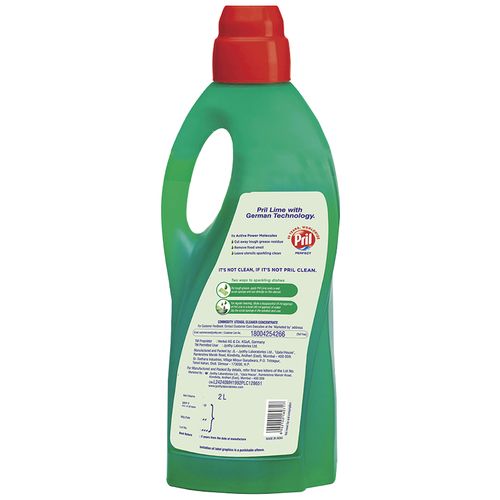 Pril Dishwash Liquid - Lime, 2X Active, 2 L Bottle