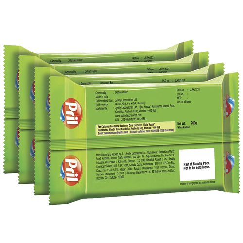 Pril Dishwash Bar - Perfect, 200 g Pack of 4