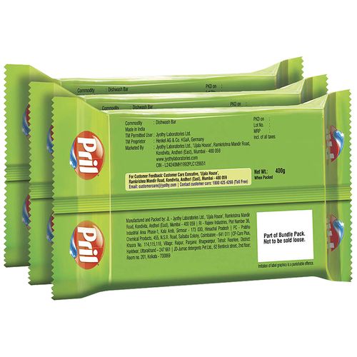 Pril Dishwash Bar - Lime, 400 g Set of 3