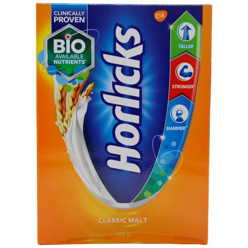 Horlicks Health & Nutrition Drink - Classic Malt, 500 g Carton