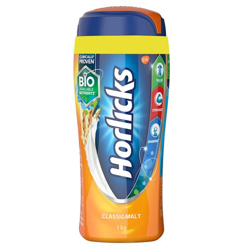 Horlicks Health & Nutrition Drink - Classic Malt, 1 kg Jar