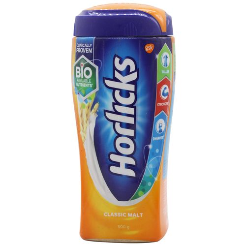 Horlicks Health & Nutrition Drink - Classic Malt, 500 g Jar