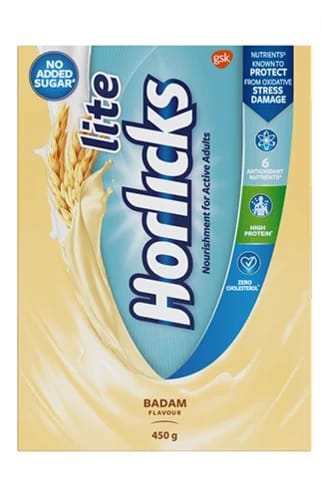 Horlicks Lite Health & Nutrition Drink - Badam Flavour, 420 g Carton
