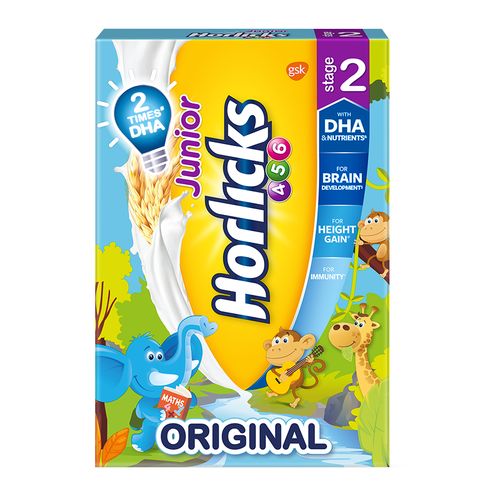 Horlicks Junior Health & Nutrition Drink - Original Flavour, Stage 2, 4-6 years, 500 g Carton